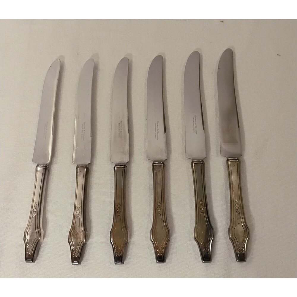 Holmes & Edwards Silverplate 9” Vintage Set Of 6 Knifes SS Hostess